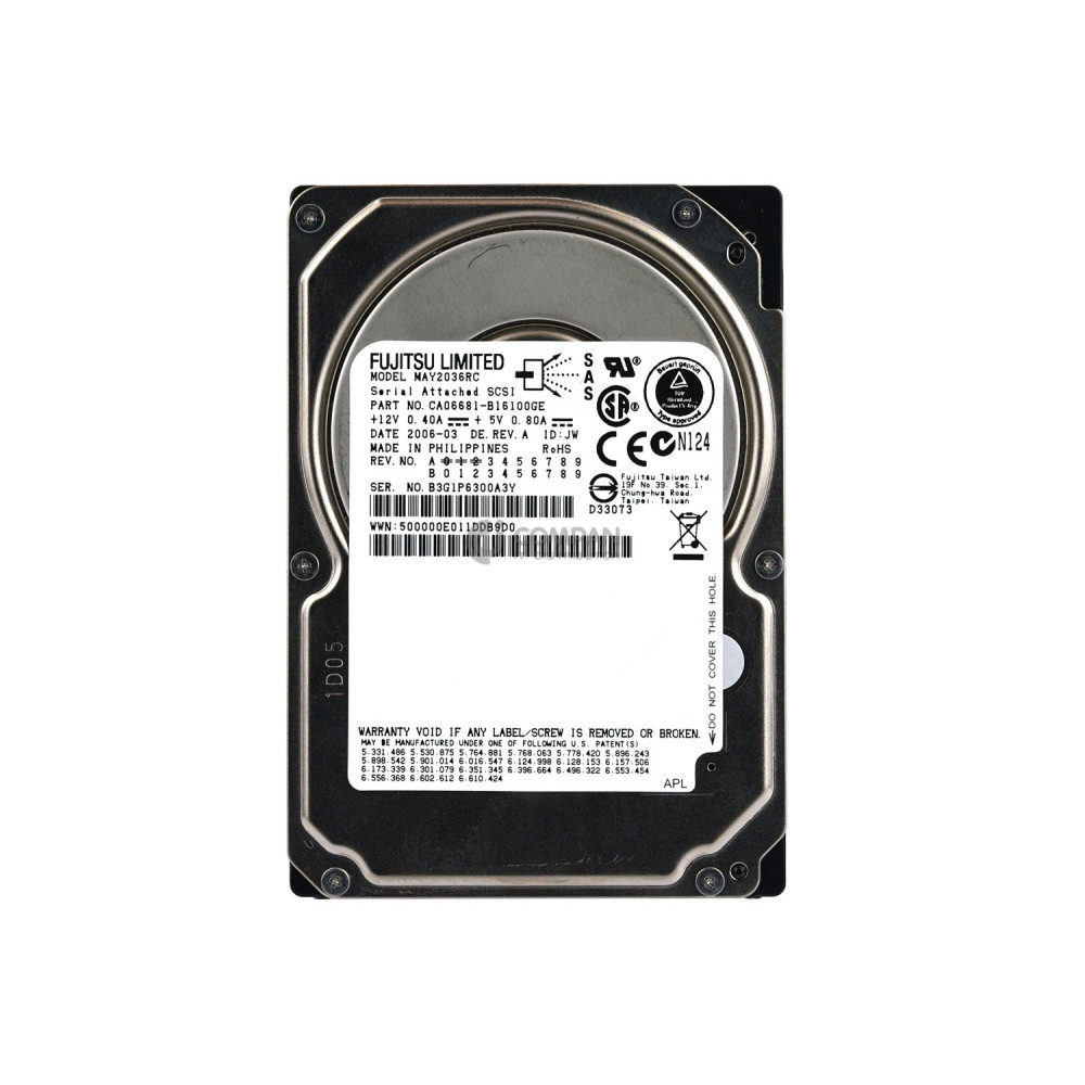MAY2036RC FUJITSU HDD 36.7GB 10K 3G SAS 2.5" SFF HOT-SWAP